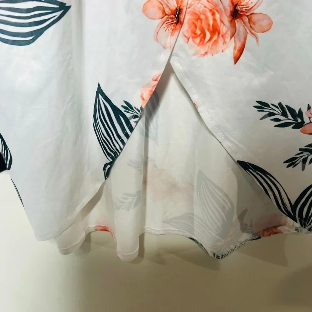 Shein Skirt Bundle Maxi Skirt Black And White Tropical Sz Small